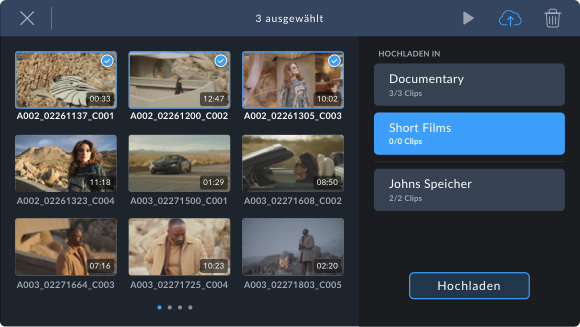 Select and Upload Clips