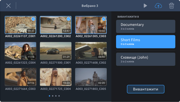 Select and Upload Clips