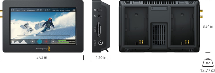Blackmagic Design Video Assist - 5" kuvausmonitori/videotallennin 4 Blackmagic Video Assist