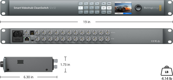 分配器・切替器 Blackmagicdesign Smart Videohub 12x12 Blackmagic Design Smart Videohub CleanSwitch 12 x