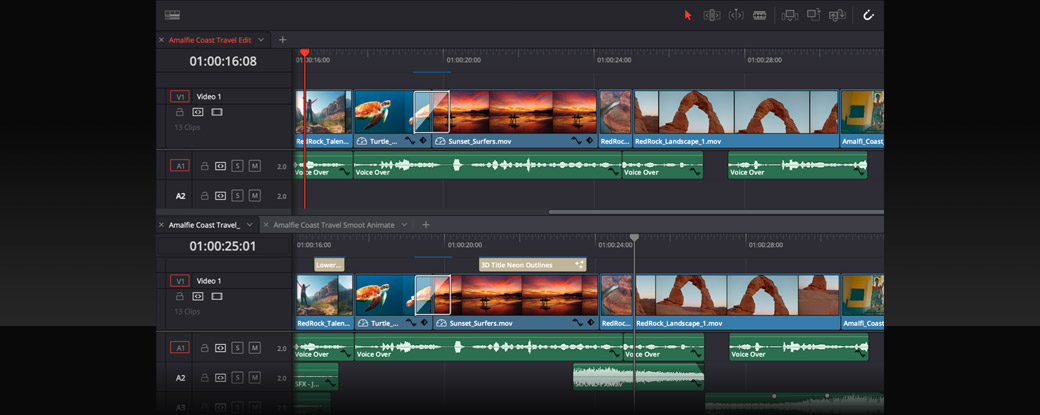 Work with multiple timelines at once!
