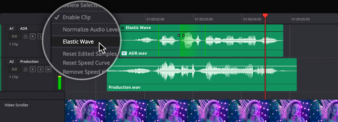 how to separate audio from video in davinci resolve 17