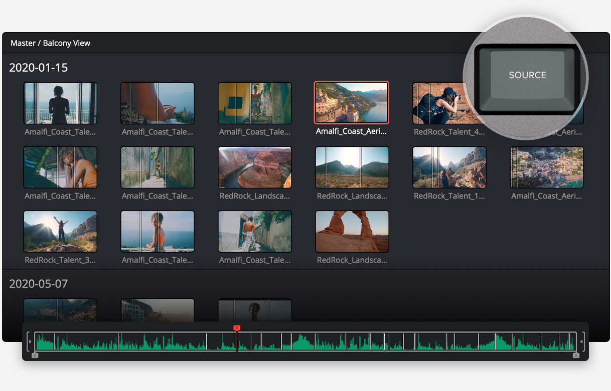Blackmagic Design DaVinci Resolve Speed Editor 2 Source Tape for Scrolling Clips