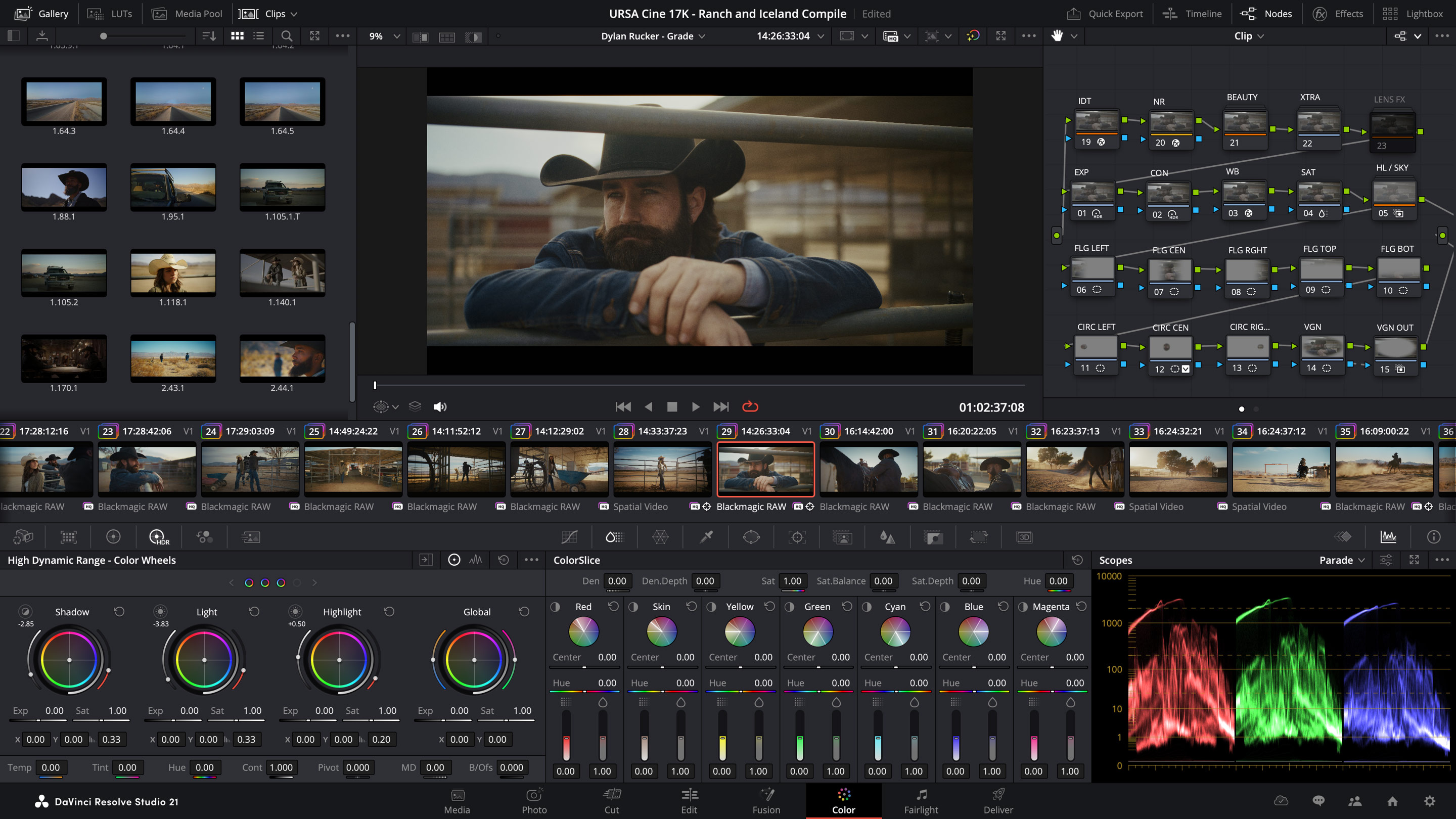 DaVinci Resolve Color 頁面