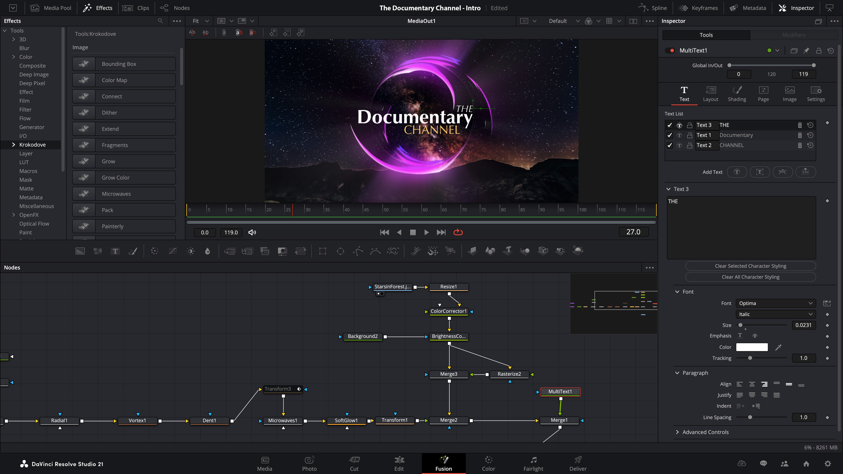 DaVinci Resolve 19 Fusion Page