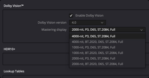 Dolby Vision™ Mastering
