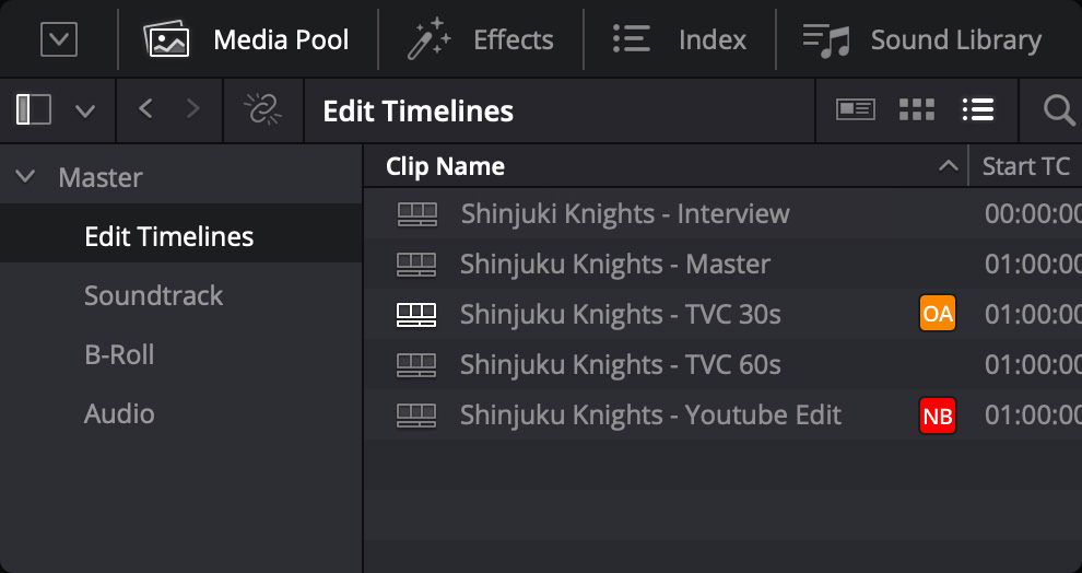 Timeline Locking within Bins