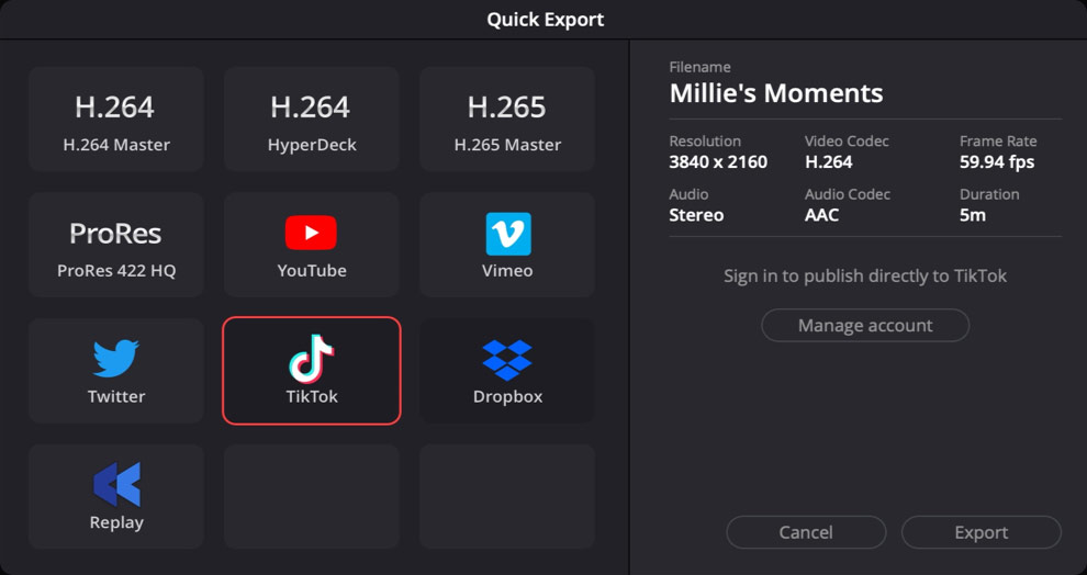 Upload Directly to TikTok