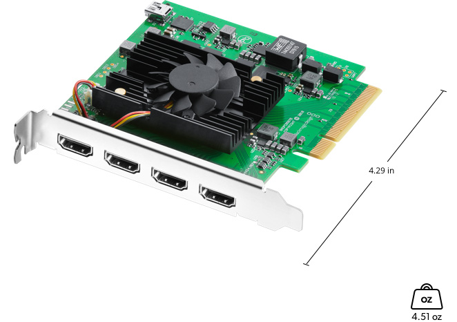 6G-SDI Blackmagic Design DeckLink Mini Monitor 4K PCIe Playback Card 