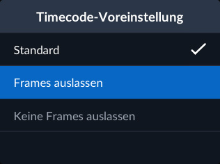 Timecode Preference