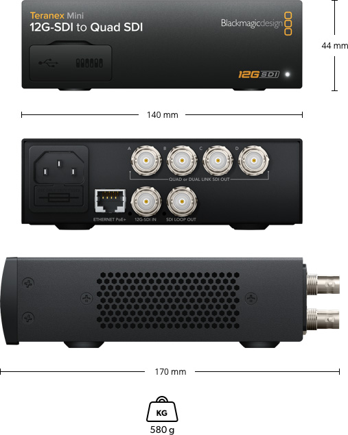 Teranex Mini 12G-SDI to Quad SDI