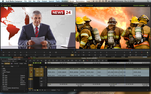 Avid Media Composer screen