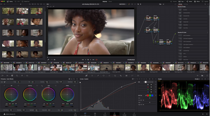 DaVinci Resolve screen