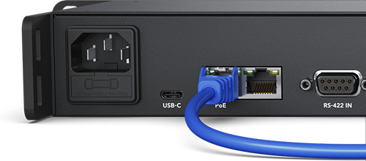 Connects via Ethernet