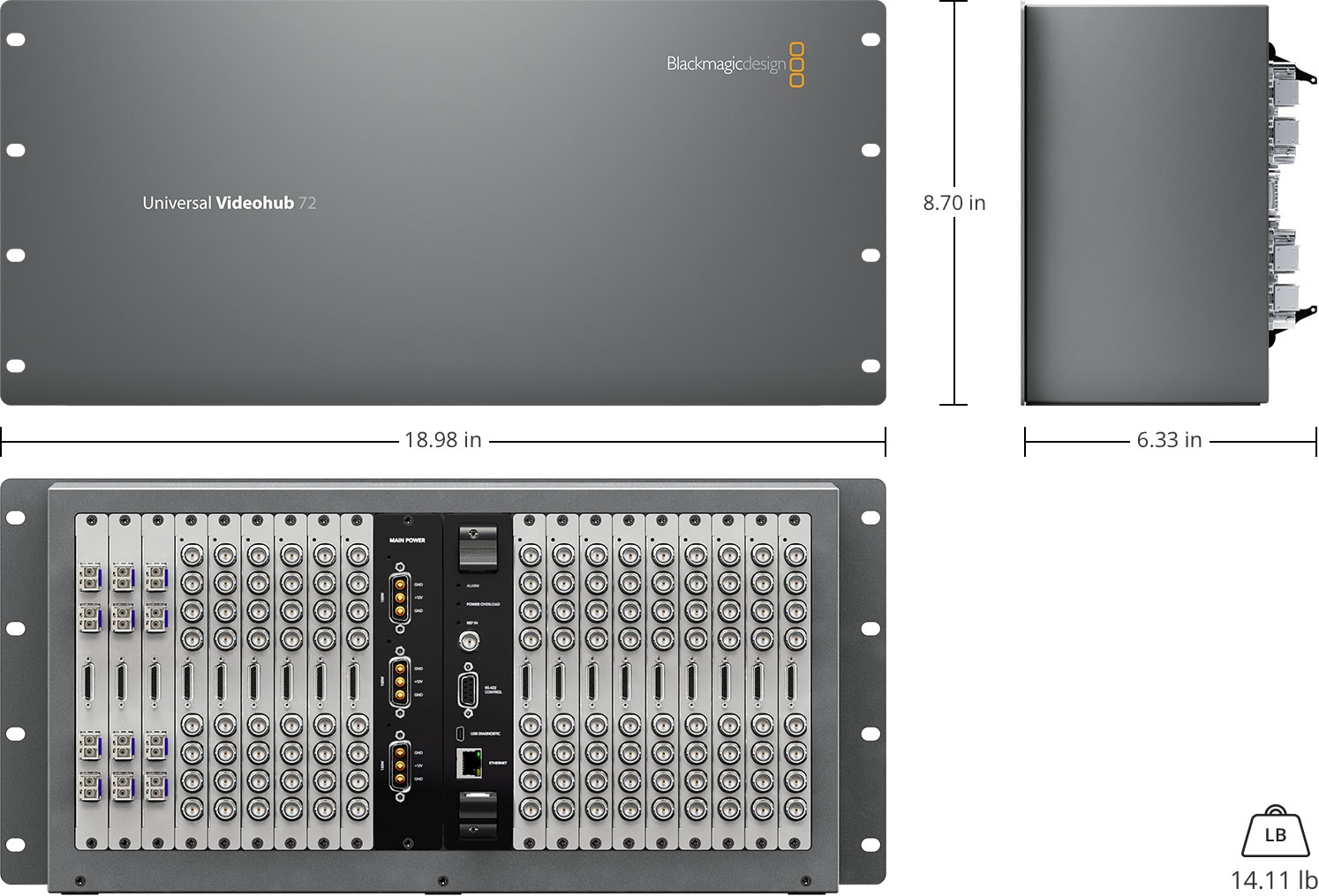 Blackmagic Universal Videohub 72 Full Router - VHUBUV/0A1/72 - HD Router